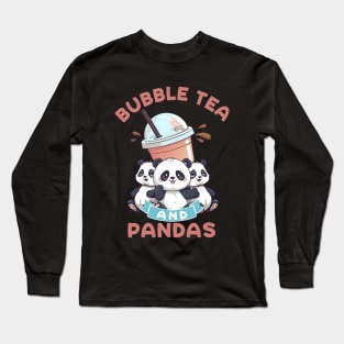 Bubble Tea And Pandas Long Sleeve T-Shirt